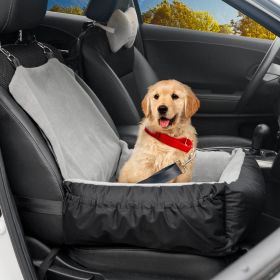 IFurffy Dog Car Seat, Pet Car Seat With Storage Pockets And Clip-On Safety Leash, Washable Coral Fleece Dog Booster Seat For Small Medium Dogs, Small